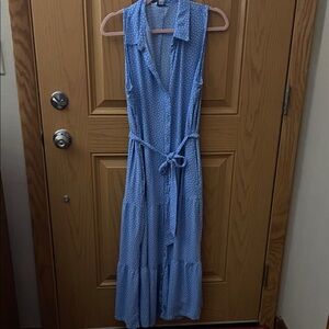 Croft & Barrow Light Blue Polka Dot Maxi Dress